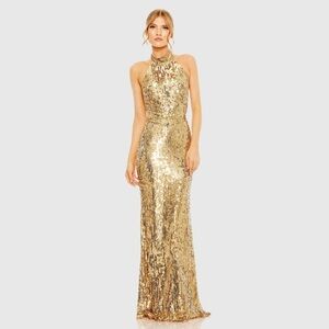 Mac Duggal Gold Sequin Gown